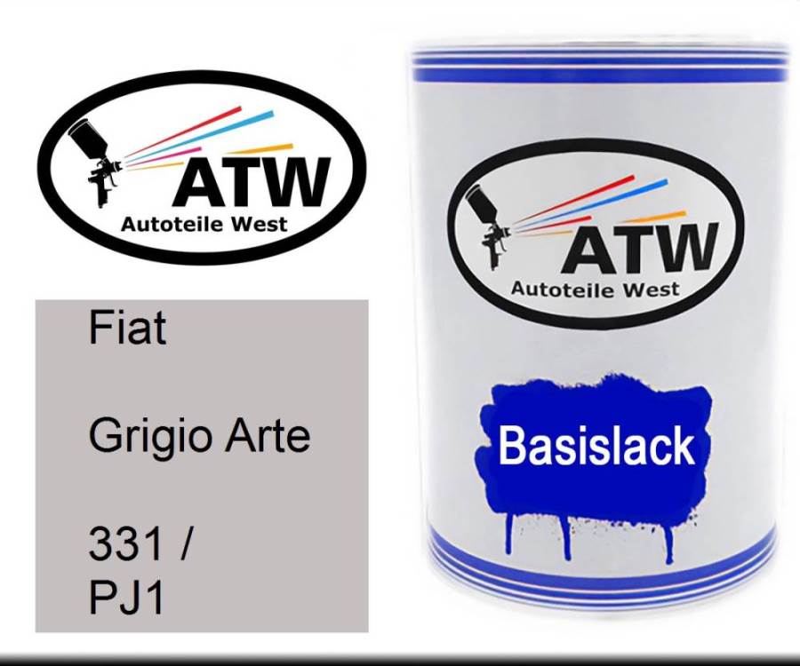 Fiat, Grigio Arte, 331 / PJ1: 500ml Lackdose, von ATW Autoteile West.